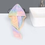 Lot de 2 serviettes pour cheveux en microfibre super absorbantes a s�chage rapide avec boutons pour femmes ...