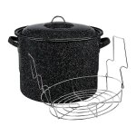 Lot de 2 sterilisateurs a bain - marie de 21, 5 litres avec support a bocaux( )