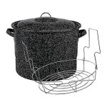 Lot de 2 sterilisateurs a bain - marie de 21, 5 litres avec support pour bocaux, pour la mise en conserve ...