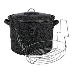 Lot de 2 sterilisateurs a bain - marie de 21, 5 litres avec support pour bocaux, ustensiles de cuisine, ...