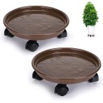 Lot de 2 supports de plantes de 33 cm avec roulettes de frein pour jardin, terrasse, cour, terrasse, ...