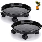 Lot de 2 supports de plantes de 33 cm avec roulettes pour pot de fleurs pour jardin, terrasse, cour, ...