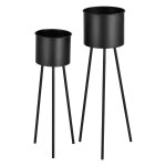Lot de 2 supports de plantes set pots de fleur lot cache - pot ensemble bacs a fleurs vases m�tal tailles ...