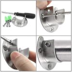 Lot de 2 supports de tringle a rideaux en acier inoxydable, en forme de u avec bride ouverte et vis, ...