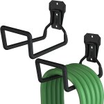 Lot de 2 supports de tuyau d'arrosage muraux robustes - enrouleur de tuyau et support à crochets en métal ... Lot de 2 supports de tuyau d'arrosage muraux robustes - enrouleur de tuyau et support à crochets en métal ...