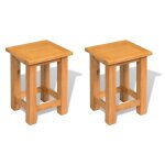 Lot de 2 tables d'appoint support de plantes 27x 24x37 cm bois de chne marron dec032606