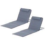 Lot de 2 tapis de plage rembourr? - matelas de plage - nattes de plage - dossier inclinable multi - positions ...