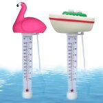 Lot de 2 thermomtres de piscine flottants avec laisse de fixation, thermomtre de piscine flottant pour ...