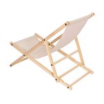 Lot de 2 transats en bois  chilienne  - 107 x 56. 5 x 81 cm - ecru