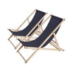 Lot de 2 transats en bois  chilienne  - 107 x 56. 5 x 81 cm - gris