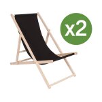 Lot de 2 transat en bois  chilienne  - noir
