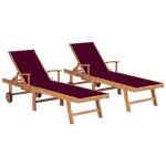 Lot de 2 transats chaise longue bain de soleil lit de jardin terrasse meuble d'ext�rieur 195 cm avec ...