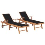 Lot de 2 transats chaise longue bain de soleil lit de jardin terrasse meuble d'ext�rieur avec coussin ...