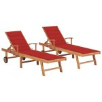 Lot de 2 transats chaise longue bain de soleil lit de jardin terrasse meuble d'extrieur avec coussin ...