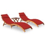 Lot de 2 transats chaise longue bain de soleil lit de jardin terrasse meuble d'ext�rieur avec table et ...