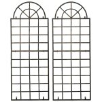 Lot de 2 treillis tuteur mural 180 x 70 cm d�coration de jardin plantes grimpantes en m�tal bronze 10 ...