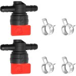 Lot de 2 valves d'arrêt de carburant en ligne avec pinces universelles pour tondeuses à gazon, tracteurs, ... Lot de 2 valves d'arrêt de carburant en ligne avec pinces universelles pour tondeuses à gazon, tracteurs, ...