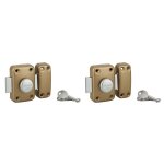 Lot de 2 verrou apache bouton / cylindre, 45 mm, dor