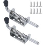 Lot de 2 verrous a ressort en acier inoxydable 304 avec poign�e en caoutchouc - verrou de porte avec ...