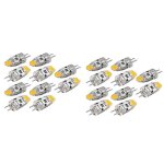 Lot de 20 ampoules led g4 12 v cc a intensite variable, 1, 5 w, angle de faisceau de 360 degres, pour ...