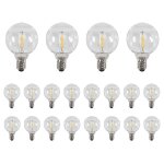 Lot de 20 ampoules led g40 de remplacement, culot a vis e12, incassables, pour guirlande solaire( clair) ...