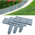 Lot de 20 bordures de jardin, bordures de pelouse, palissades en plastique gris effet pierre