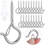 Lot de 20 crochets  visser en acier inoxydable - pour plafond - charge lourde avec boucle de scurit ...