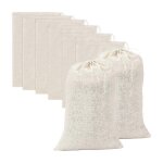 Lot de 20 grands sachets en mousseline de coton avec cordon de serrage, sachets pour infusion de the ...