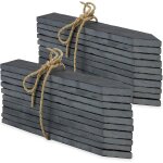 Lot de 20 marqueurs de jardin en ardoise naturelle pour herbes aromatiques et pots - comprend 2 stylos ...