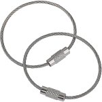 Lot de 20 porte - cl�s en fil m�tallique de 11 cm avec boucle en acier inoxydable pour l'ext�rieur