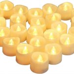 Lot de 24 bougies led sans flamme, fonctionnant sur piles, id�ales pour halloween, no�l et la d�coration ...