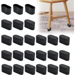 Lot de 24 capuchons de protection ovales en silicone pour pieds de chaise inclin�s et chaises de jardin, ...