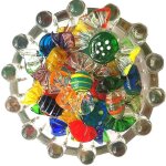 Lot de 24 figurines decoratives colorees en verre de murano pour enfants, style bonbons, yuhao