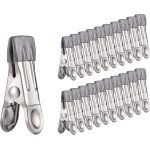 Lot de 24 pinces a linge en acier inoxydable, multifonctionnelles et antid�rapantes, pour chaussettes, ...