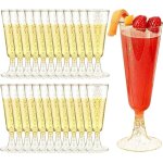 Lot de 25 fltes a champagne en plastique - rutilisables - pour jardin, anniversaire de mariage, douche ...