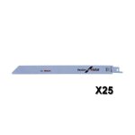 Lot de 25 lames de scie sabre flexible for metal 225x19x0, 9 mm bosch 2608657553
