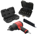 Lot 29 douilles a choc et cle a impact pneumatique 1800nm carre 1 / 2