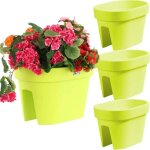 Lot de 3 bo�tes a fleurs 39, 5 cm x 27 cm vert tilleul balconi�re a balustrade de 6 mm pot de fleur a ...