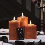 Lot de 3 bougies piliers truglow� � led orange mouchet�