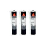 Lot de 3 colles de vitrage sika sikaflex 555 - noir - 300ml