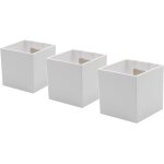 Lot de 3 cubes magn�tiques de 6, 5 cm - blanc - bo�tes de rangement ou cache - pots magn�tiques avec ...