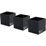 Lot de 3 cubes magn�tiques de 6, 5 cm - noir - bo�tes de rangement ou cache - pots magn�tiques avec aimant ...