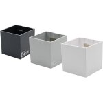 Lot de 3 cubes magntiques 6, 5 cm - plomb, glace, blanc - botes de rangement ou porte - pots magntiques ...