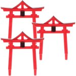 Lot de 3 dcorations japonaises de portail torii - dcoration d'aquarium - sanctuaire shinto - statue ...