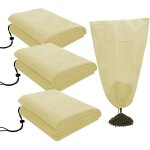 Lot de 3 housses de protection pour plantes, veste polaire antigel, couverture de jardin, sac chauffant, ...
