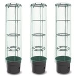 Lot de 3 jardini�res 28 l planteur pot a tomates avec film de protection ldpe et couvercle cache - pot ...
