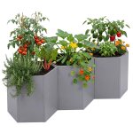 Lot de 3 jardini�res sur pied hwc - p64, jardini�res m�talliques sur pied pour l�gumes / plantes, bacs ...