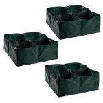 Lot de 3 jardini�res sur�lev�es en tissu, 4 compartiments, pot de culture carr� r�sistant pour la plantation ...