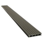 Lot de 3 lames de terrasse composite alvolaires - long: 2, 4m - surface 1m - ardoise