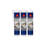 Lot de 3 mastics silicone universel sika sikasil - p marine - transparent - 300ml